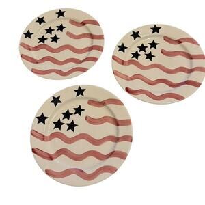VTG Lillian Vernon Patriotic Plates 4 Stars Stripes July 4th Memorial Labor Day